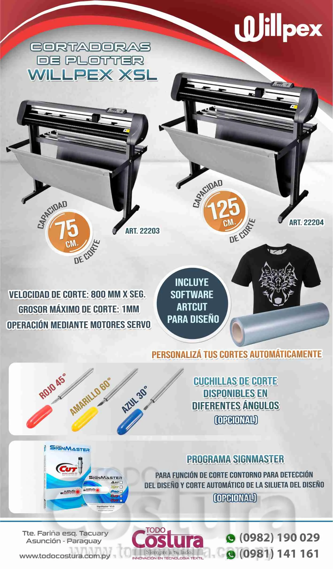 CORTADORA DE PLOTTER (75CM) WILLPEX XSL870